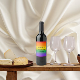 Etiketter för vattenfärg Regbow Gay pride Vin