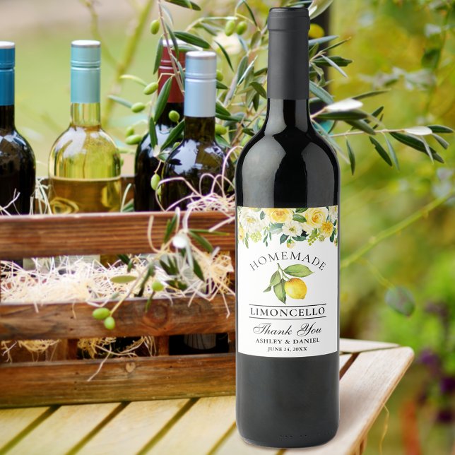 Etiketter för vattenfärgsetiketter för Lemon Blomm (Customize to change text size, color or text style.)