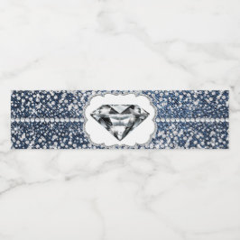 Etiketter för Vattenflaska av denim och Diamond