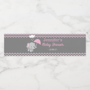 Etiketter för vattenflaska för baby shower för