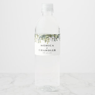Etiketter för Vattenflaskan Greenery Herbal Bröllo