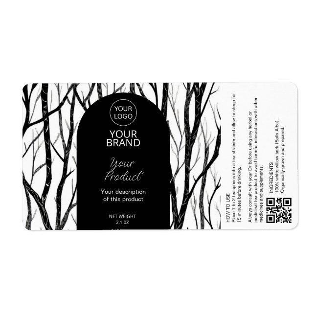 Etiketter för växtbaserade läkemedel fraktsedel (Framsidan)