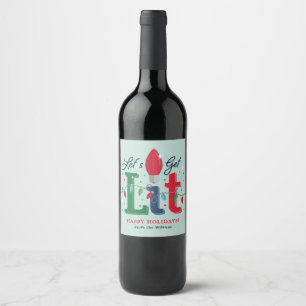 Etiketter för Vin Flaska under jul