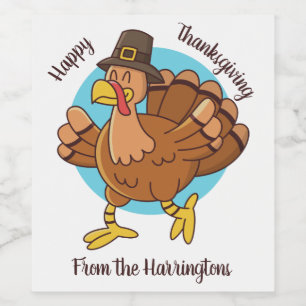 Etiketter för vin för namn för thanksgivingTurk
