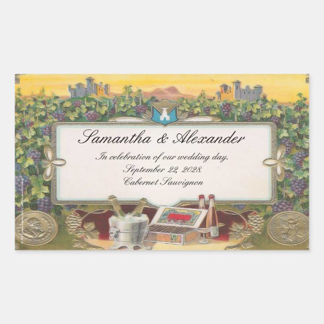 Etiketter för vinodling Bröllop Personlig Vin Flas (Framsida)