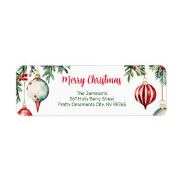 Etiketter för vintage God jul Returadress Etikett