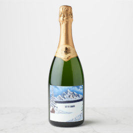  etiketter för vintermousserande Vin Flaska