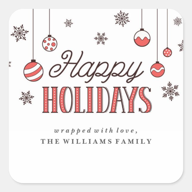 Etiketter för vinterprydnadsföremål Julklapp (Framsida)