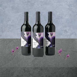 Etiketter för violett Bröllop Vin