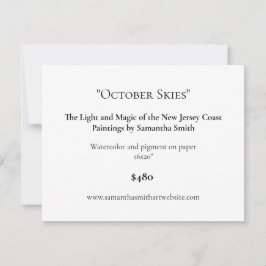 Etiketter för Visning av anpassade Art Exhibition Julkort