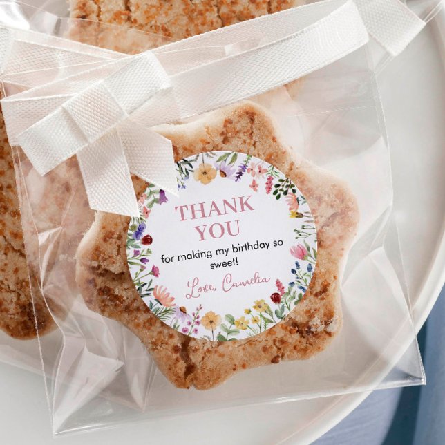 Etiketter för Wildblomstermärkning Birthday Baby S (Skapare uppladdad)