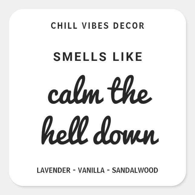 Etiketter för Witty Modern White Soy Candle-ljus (Framsida)