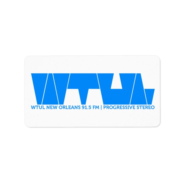 Etiketter för WTUL Radio Station Adressetikett (Framsidan)