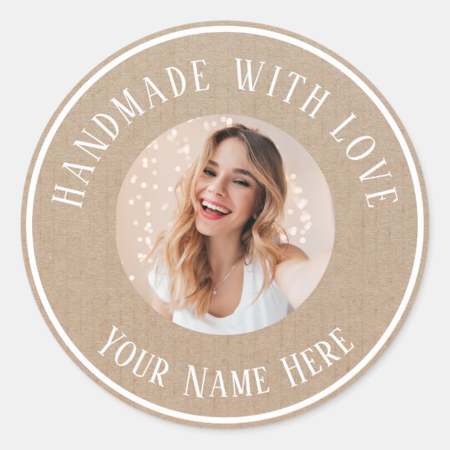 Etiketter handgjorda med kärlek anpassad namn text (Framsida)