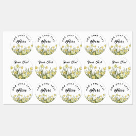 Etiketter med gult och ett meddelande