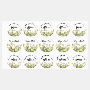 Etiketter med gult och ett meddelande