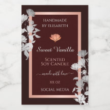 Etiketter och etiketter för Burgundy Blommigt Flow