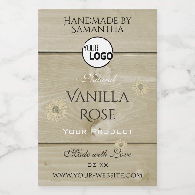 Etiketter och Logotyp för förpackning av lätt träb (Singel etikett)