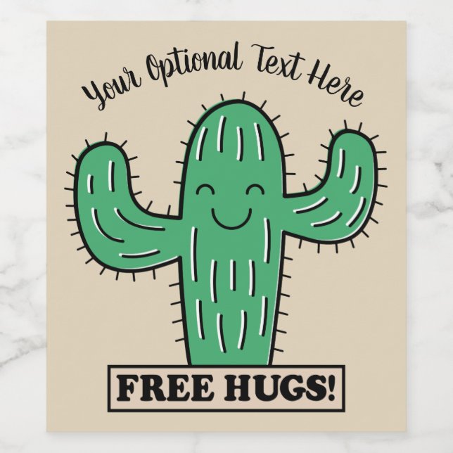 Etiketter på anpassningsbarna Free Cactus Hugs (Singel etikett)