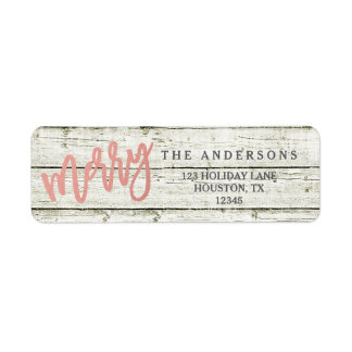 Etiketter på Helgdag Merry Ro Guld Rustic Glam Woo Returadress Etikett