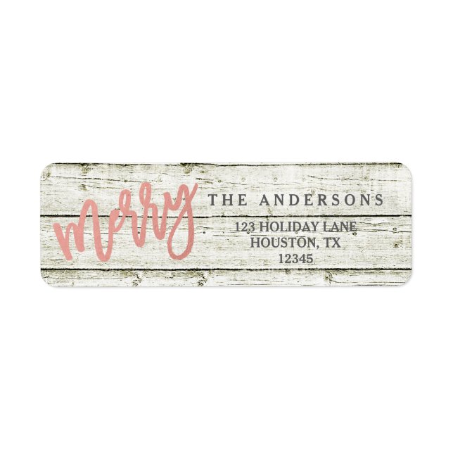 Etiketter på Helgdag Merry Ro Guld Rustic Glam Woo Returadress Etikett (Framsidan)