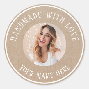 Etiketter som är handgjorda med kärlek-textfoto me