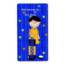 Etiketter Stickers Bookplate Boy Skateboard