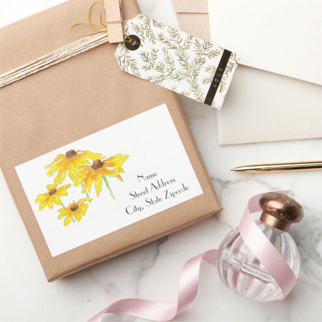 Etiketter "Watercolor and Pen Black Eyed Susan" (Gifting)