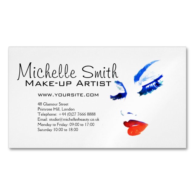 Etikettering av konstnärer för ansikte i vattenfär magnetiska visitkort (Framsida)