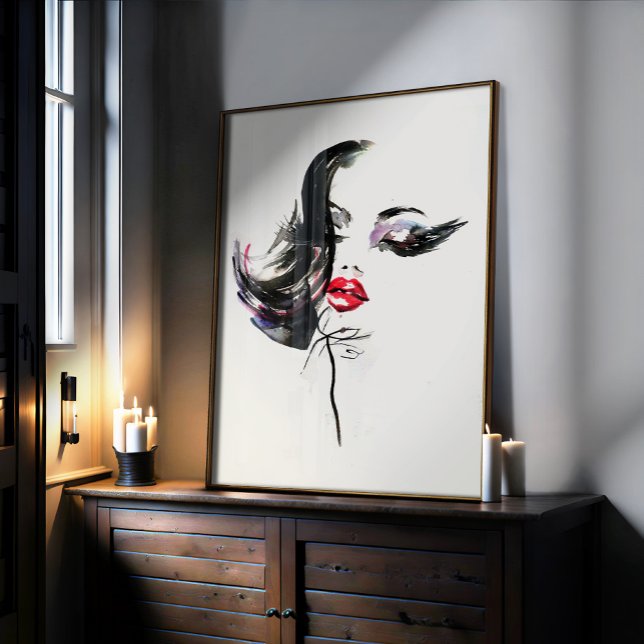 Etikettering av konstnärer för ansikte i vattenfär poster (Skapare uppladdad)