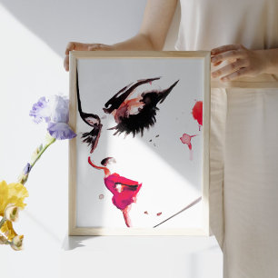 Etikettering av konstnärer för ansikte i vattenfär poster