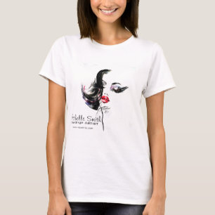 Etikettering av konstnärer för ansikte i vattenfär t-shirt