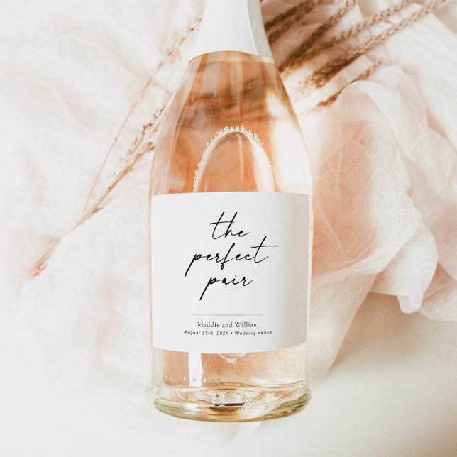 Etikettetikett för bröllop Flaska med skript Vinflaska Etikett (Skapare uppladdad)