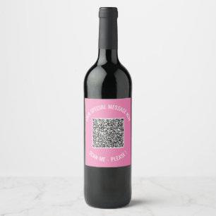 Etikettexempel för QR-koden Vin med Anpassningsbar Vinflaska Etikett