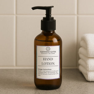 Etikettfästen för anpassningsbar Hand Lotion Guest Mat Etikett