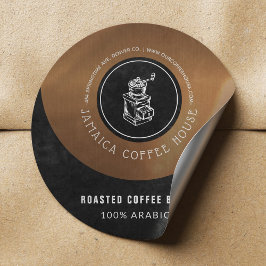 Etikettförpackning för elegant av kaffeblandningar runt klistermärke