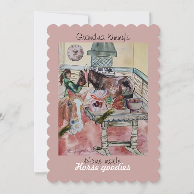 Etikettinbjudan för anpassningsbar av hästgodis inbjudningar (Framsida)