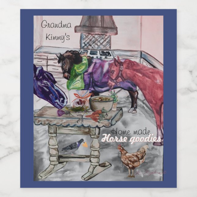 Etikettinbjudan för anpassningsbar av hästgodis vinflaska etikett (Singel etikett)