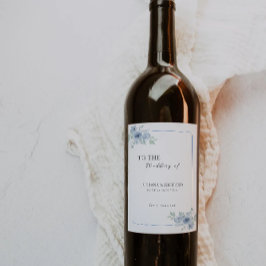 Etikettmall för blå vin flaska vinflaska etikett