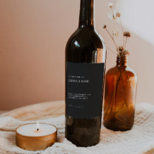 Etikettmall för Black vin flaska Vinflaska Etikett