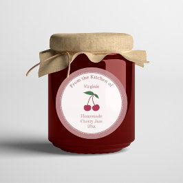 Etikettmärket Rustic & Kraft Cherry Sylt Runt Klistermärke