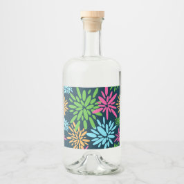 Etikettuppsättning för abstraktens färgstarka Fire Spritflaskor Etikett