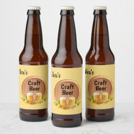 Etikettuppsättning för anpassningsbar Beer Ölflaska Etikett