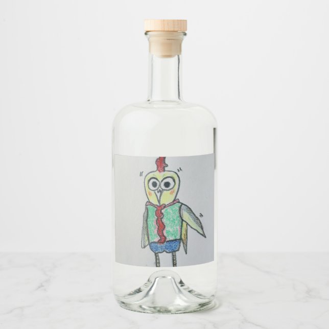 Etikettuppsättning för kycklingmat och dryck spritflaskor etikett (Framsida)