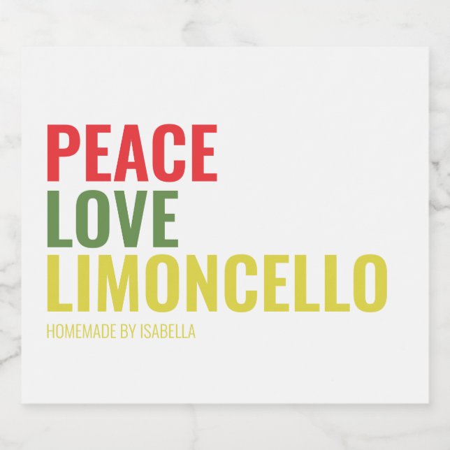 Etikettuppsättning för Limoncello Food and Beverag Spritflaskor Etikett (Enkel etikett)