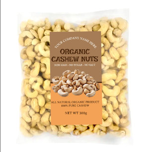 Etikettuppsättning för redigerbar Cashew Nöt-Anpas Mat Etikett