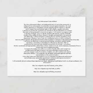 ETIKKOD FÖR tillsatta lagar Vykort