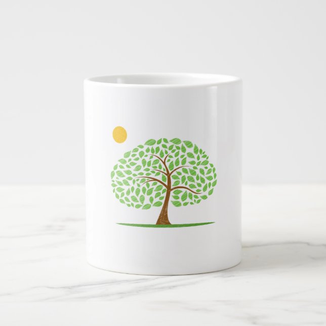 Etikologisk design för ekskop träd sol,png jumbo mugg (Framsidan)