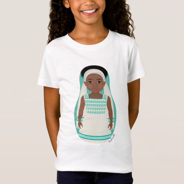 Etiopian Matryoshka Girls' T-Shirt (Framsida)