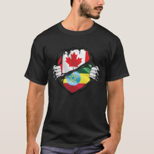 Etiopien Canadian Händer Ripping Roots Flagga T Shirt